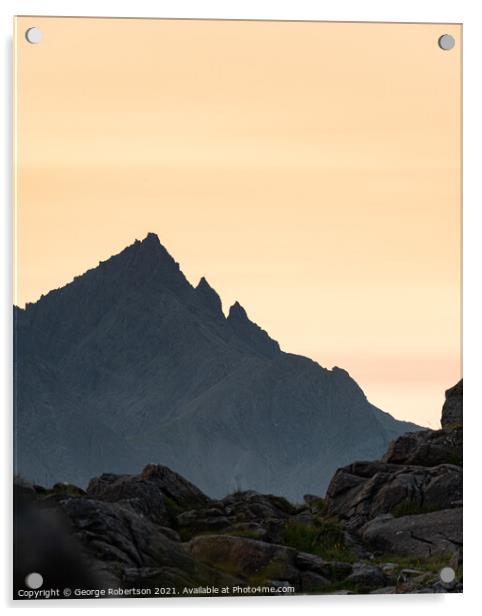 Pinnacle Ridge on Sgurr nan Gillean Acrylic by George Robertson