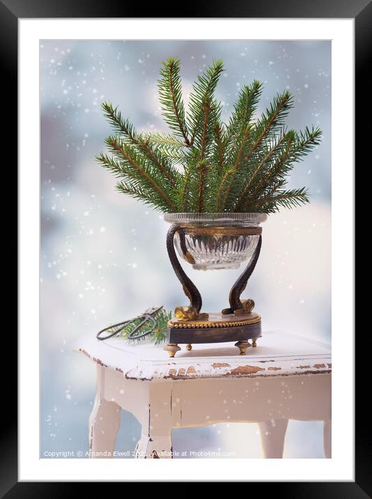 Christmas Decoration Framed Mounted Print by Amanda Elwell