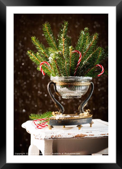 Christmas Tree Decoration Framed Mounted Print by Amanda Elwell