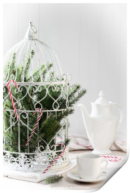 Pine Branches Birdcage Print by Amanda Elwell