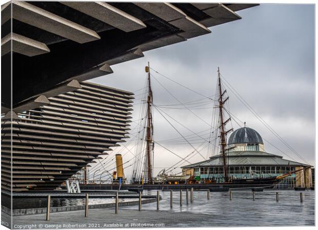 RRS Discovery and the V&A in Dundee Canvas Print by George Robertson