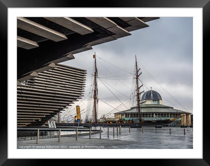 RRS Discovery and the V&A in Dundee Framed Mounted Print by George Robertson