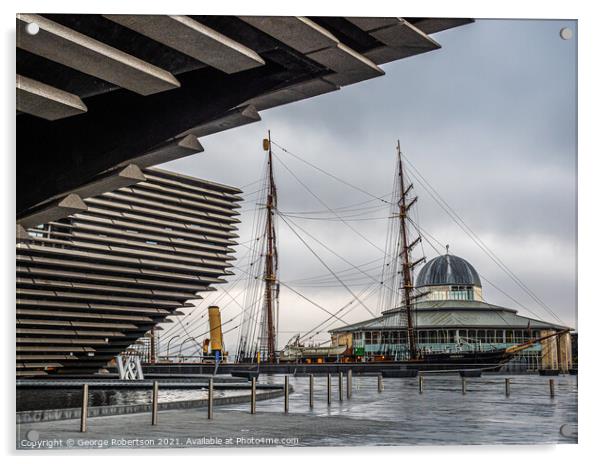 RRS Discovery and the V&A in Dundee Acrylic by George Robertson