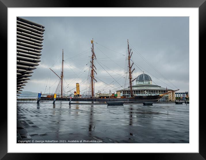 The RRS Discovery in Dundee Framed Mounted Print by George Robertson
