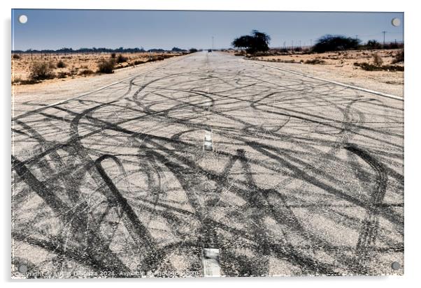 Road Art created by car drifting Acrylic by Lucas D'Souza
