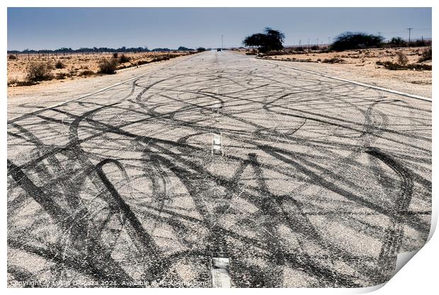 Road Art created by car drifting Print by Lucas D'Souza
