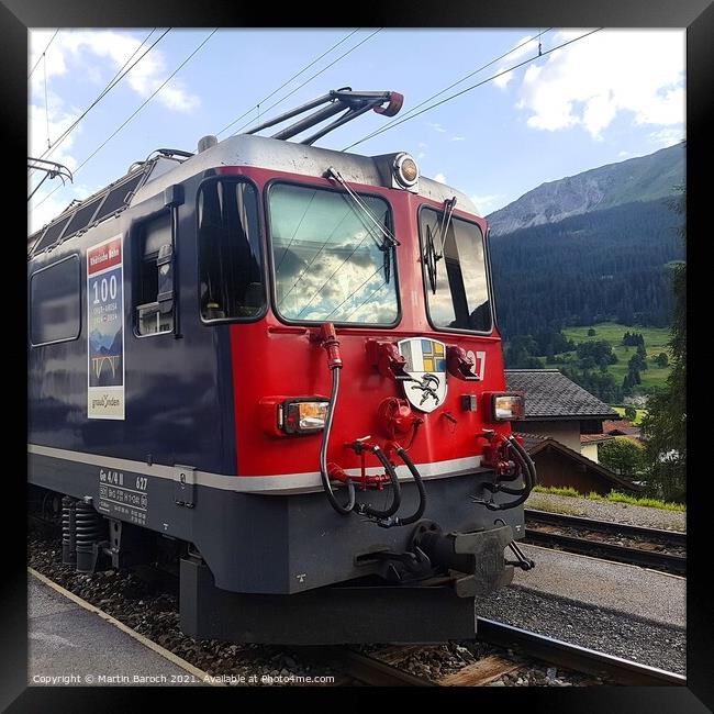 Swiss Mountain Train Locomotive Framed Print by Martin Baroch
