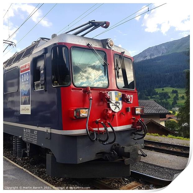 Swiss Mountain Train Locomotive Print by Martin Baroch