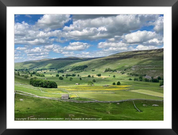 Rolling fields of the Yorkshire Dales Framed Mounted Print by EMMA DANCE PHOTOGRAPHY