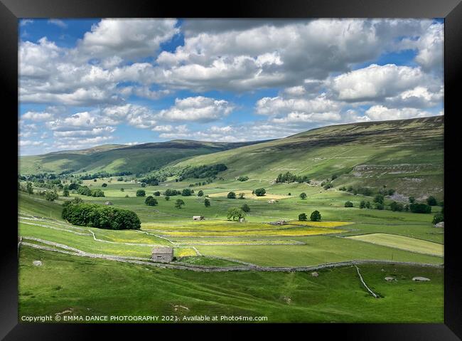 Rolling fields of the Yorkshire Dales Framed Print by EMMA DANCE PHOTOGRAPHY