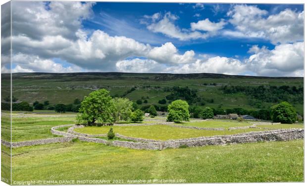 Looking down over Arncliffe Canvas Print by EMMA DANCE PHOTOGRAPHY