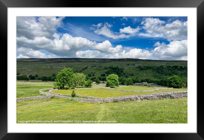 Looking down over Arncliffe Framed Mounted Print by EMMA DANCE PHOTOGRAPHY