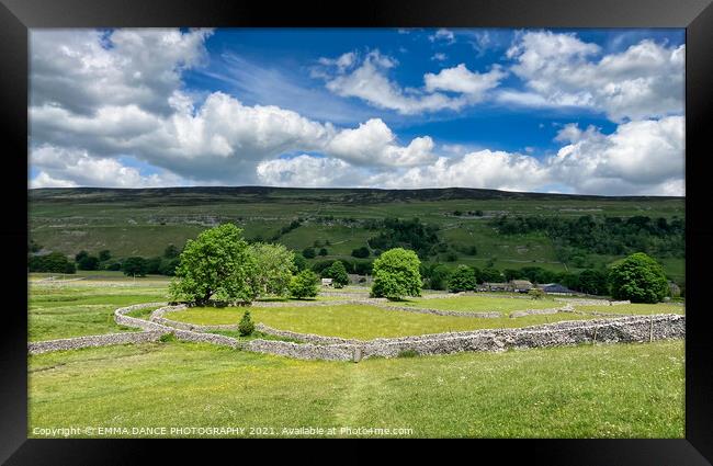 Looking down over Arncliffe Framed Print by EMMA DANCE PHOTOGRAPHY