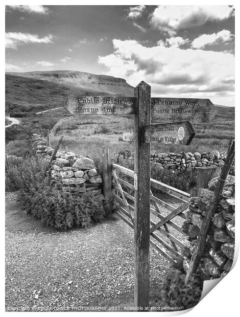 The route to Pen-y-Ghent  Print by EMMA DANCE PHOTOGRAPHY