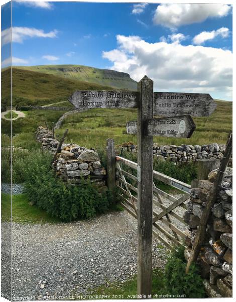 The route to Pen-y-Ghent  Canvas Print by EMMA DANCE PHOTOGRAPHY