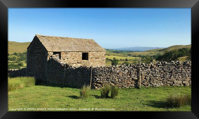 Farm buildings of the Yorkshire Dales Framed Print by EMMA DANCE PHOTOGRAPHY