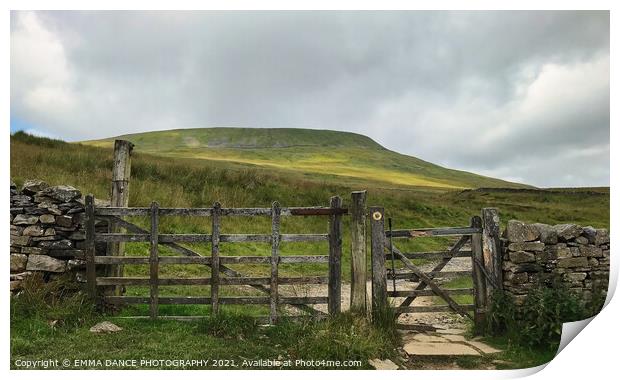 Whernside in the Yorkshire Dales Print by EMMA DANCE PHOTOGRAPHY