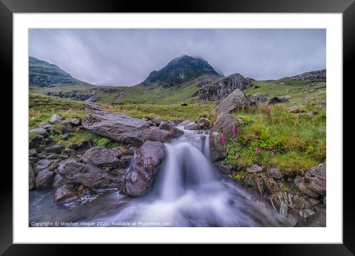 waterfalls Framed Mounted Print by stephen cooper