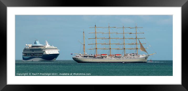 Majestic and Modern Cruise Ships Framed Mounted Print by Paul F Prestidge