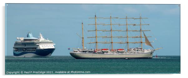 Majestic and Modern Cruise Ships Acrylic by Paul F Prestidge