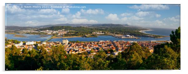 Panoramic View over Viana do Castelo  Acrylic by Navin Mistry