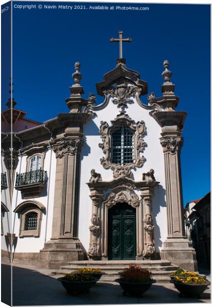 The Malheiras Chapel, Viana do Castelo Canvas Print by Navin Mistry