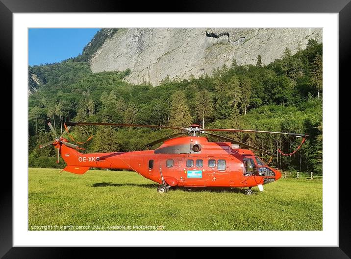 Super Puma helicopter Framed Mounted Print by Martin Baroch