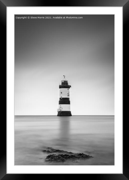 Trwyn Du Lighthouse Framed Mounted Print by Steve Morris