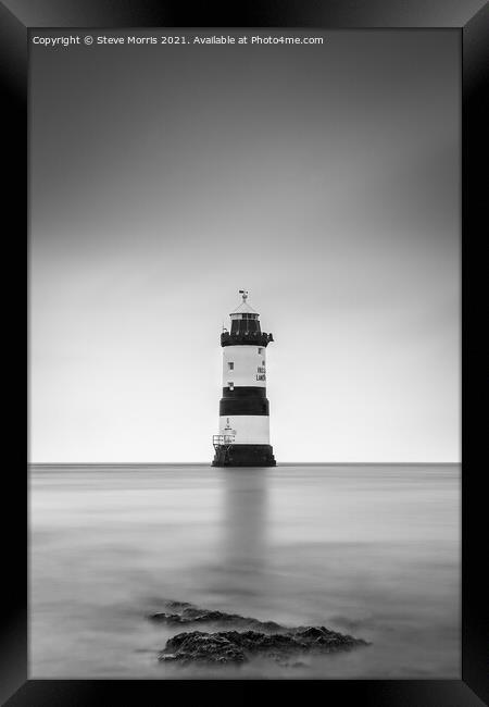 Trwyn Du Lighthouse Framed Print by Steve Morris