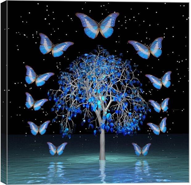 Butterfly Crystal Tree Canvas Print by Matthew Lacey