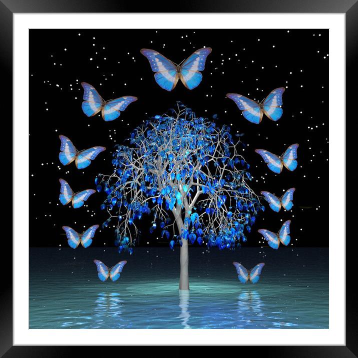 Butterfly Crystal Tree Framed Mounted Print by Matthew Lacey