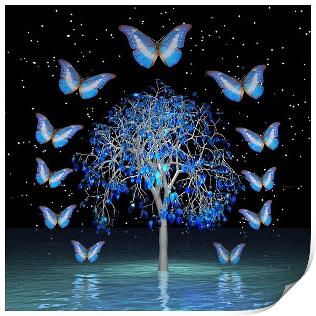 Butterfly Crystal Tree Print by Matthew Lacey