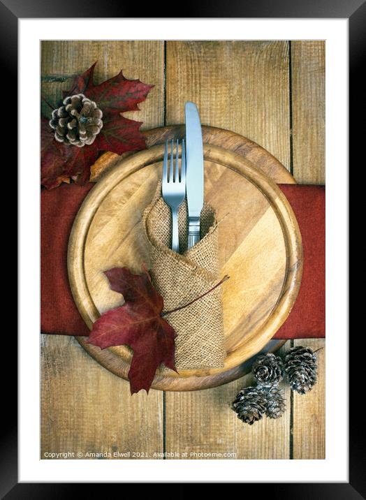 Autumn Table Setting Framed Mounted Print by Amanda Elwell