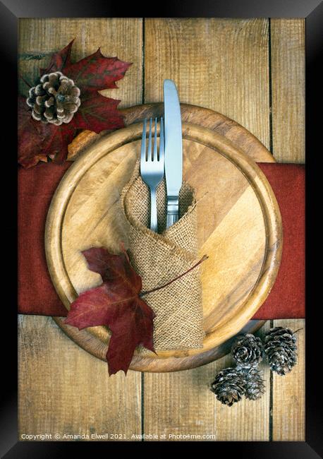 Autumn Table Setting Framed Print by Amanda Elwell