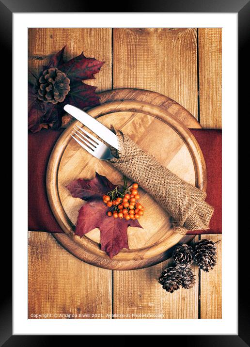 Autumn Table Setting Framed Mounted Print by Amanda Elwell