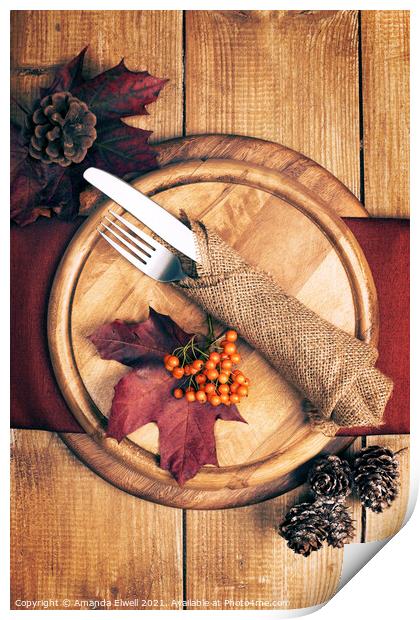 Autumn Table Setting Print by Amanda Elwell