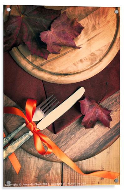 Autumn Dining Acrylic by Amanda Elwell