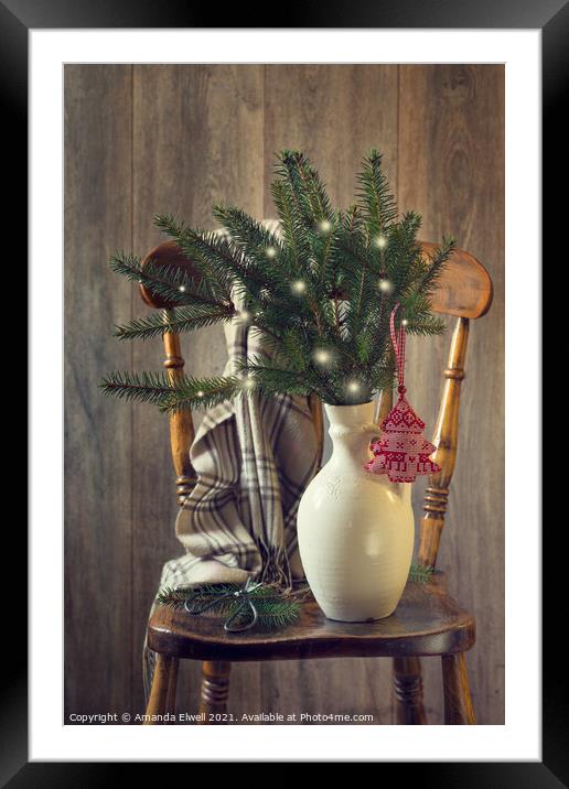 Holiday Chair Framed Mounted Print by Amanda Elwell