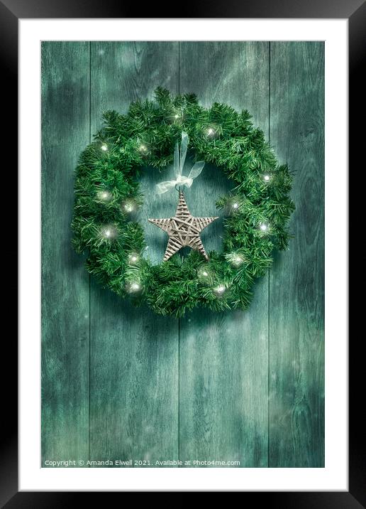 Christmas Garland Framed Mounted Print by Amanda Elwell