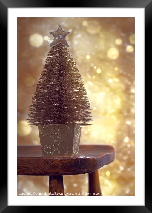 Christmas Tree Framed Mounted Print by Amanda Elwell