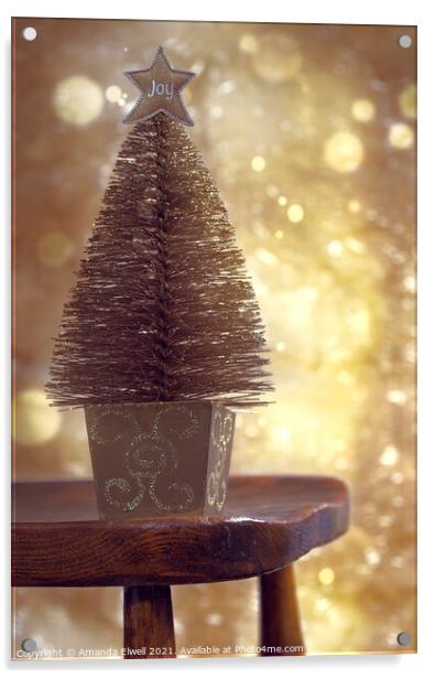 Christmas Tree Acrylic by Amanda Elwell