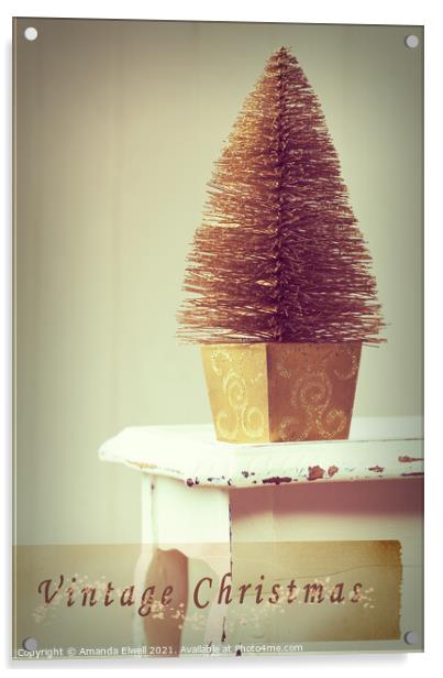 Vintage Christmas Treee Acrylic by Amanda Elwell