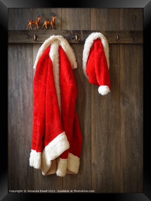 Santa's Coat Framed Print by Amanda Elwell