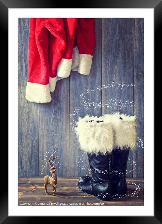 Santa's Boots Framed Mounted Print by Amanda Elwell