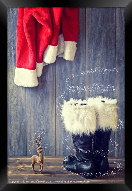 Santa's Boots Framed Print by Amanda Elwell