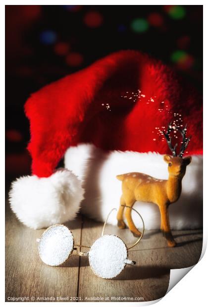 Santas' Glasses Print by Amanda Elwell