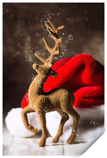 Christmas Reindeer Print by Amanda Elwell