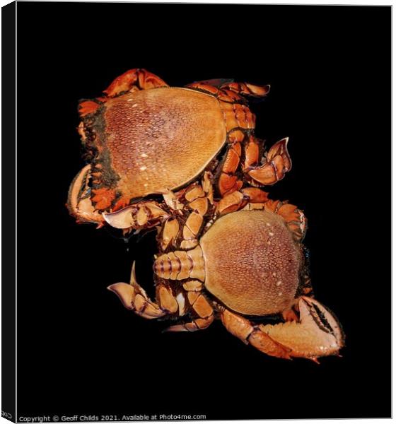 Seafood serving of Spanner or Red Frog Crab. Canvas Print by Geoff Childs