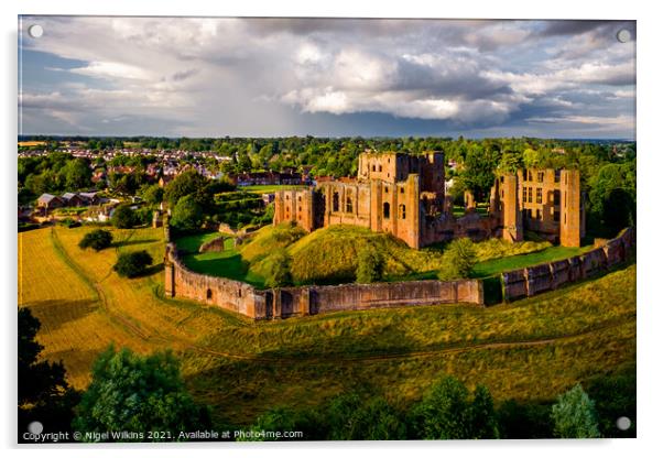 Kenilworth Castle - after the Storm Acrylic by Nigel Wilkins
