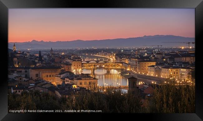 Florence by night Framed Print by Ranko Dokmanovic